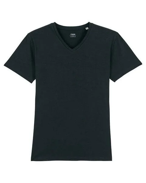 YTWOO YTWOO Männer Bio T-Shirt mit V-Ausschnitt, nachhaltig & fair hergestellt, Schwarz, – Produktbild 4 von 4