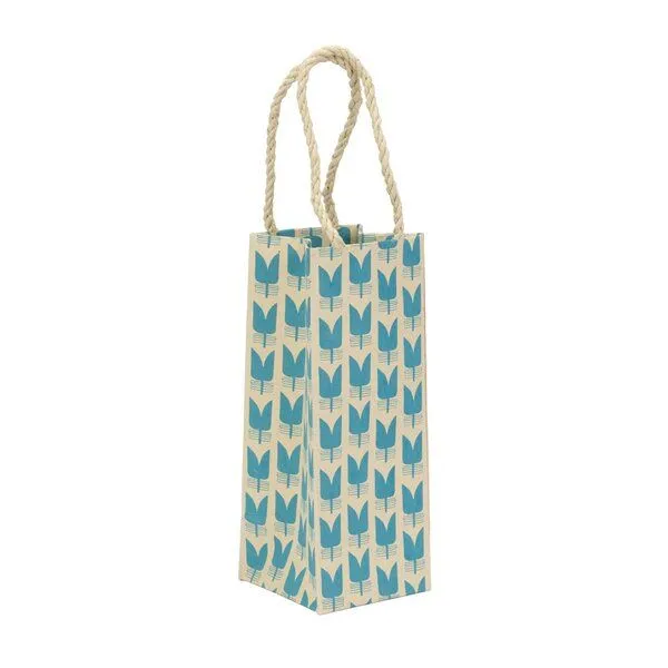 El Puente El Puente Geschenktasche "Graphic" | Fair Trade & Handmade aus Bangladesch, Blau,weiß, – Produktbild 1 von 2