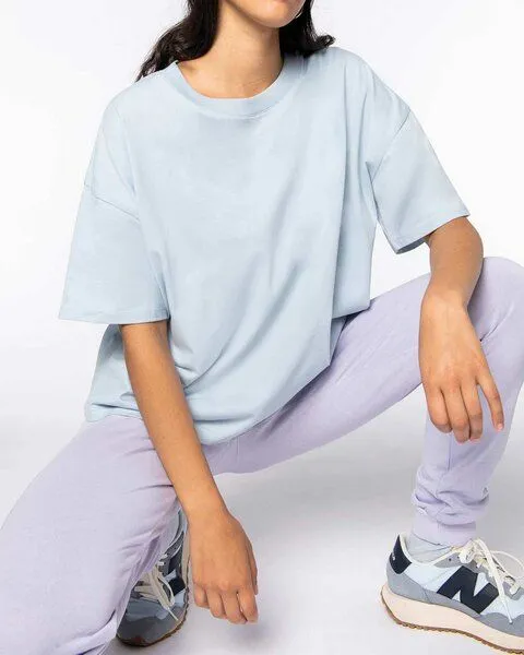 YTWOO YTWOO Damen Oversized T-Shirt aus Bio-Baumwolle, Aquamarine, – Produktbild 4 von 4