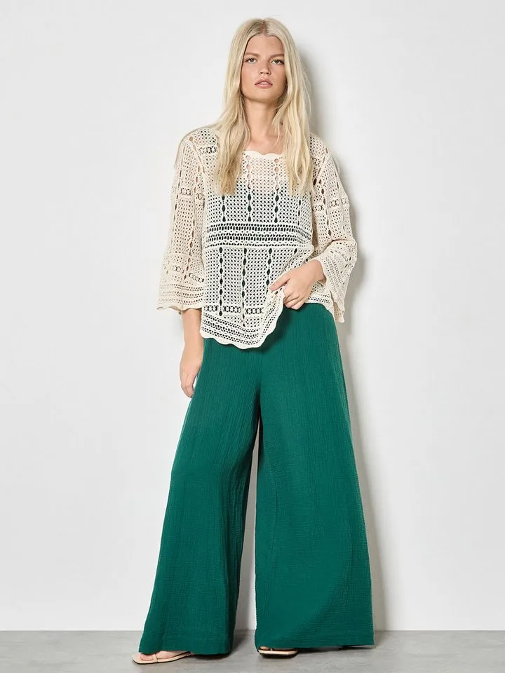 Apricot Apricot Spitzenshirt Häkeloberteil mit Glockenärmeln, Beige, – Produktbild 2 von 5