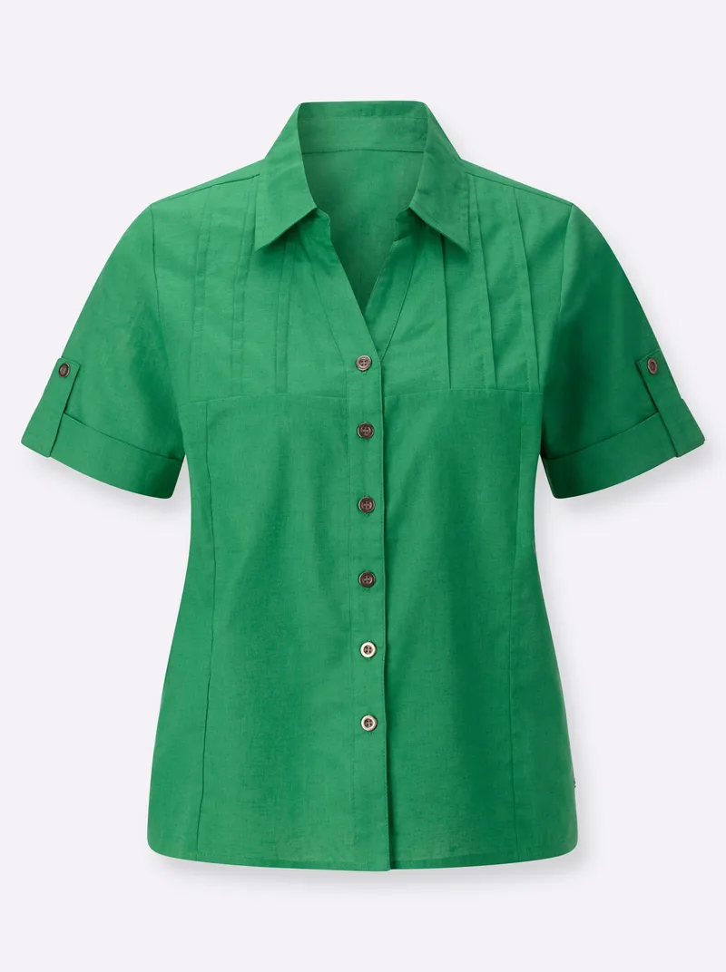 Witt Kurzarm-Bluse grasgrün, Grasgrün, – Produktbild 1 von 2