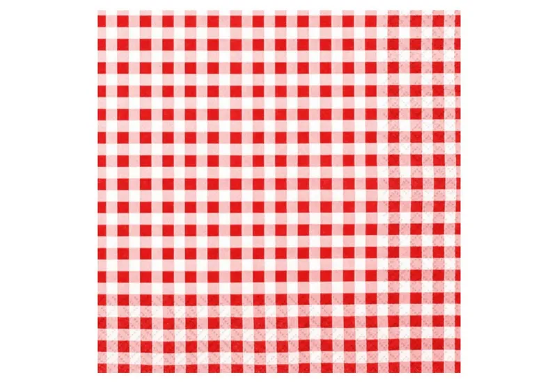 HOME FASHION Papierserviette, 3-lagig, Rot, Karomuster, H: cm, Rot, – Produktbild 1 von 1
