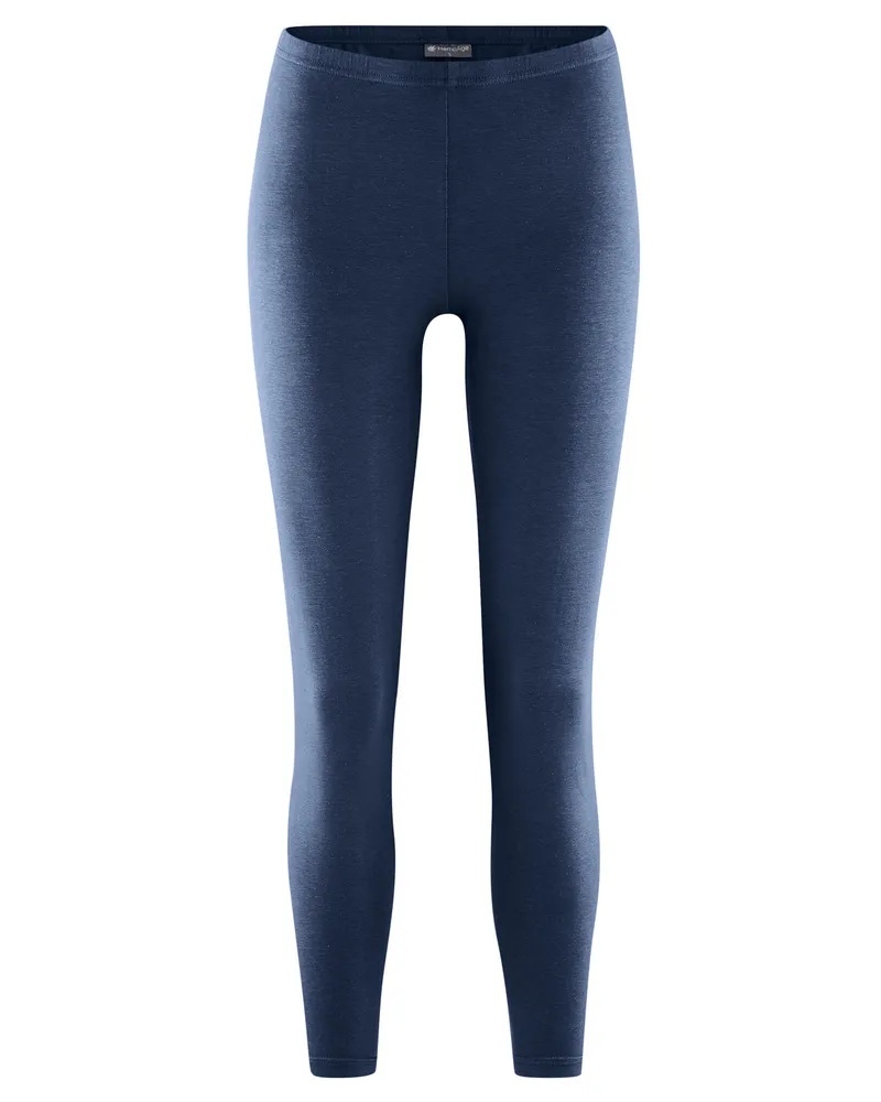 HempAge Hempage Damen vegan Lange Basic Leggings In Marineblau, Blau, – Produktbild 1 von 2