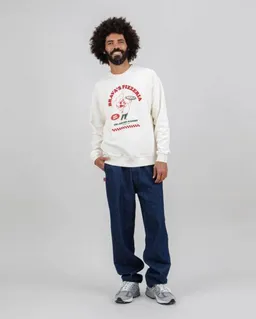 Brava Fabrics Brava Fabrics Hot & Brava Pizza Sweatshirt Weiß – Produktbild 1 von 1