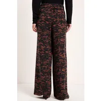 LANIUS Lanius Damen vegan Hose Mit Weitem Bein Animal-Print Braun – Produktbild 1 von 1