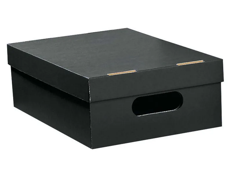 Aufbewahrungsbox "Color" aus Recyclingkarton, klein 24 x 32 x 11,5 cm, Schwarz, – Produktbild 1 von 1