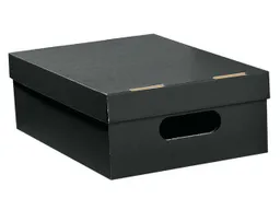Aufbewahrungsbox "Color" aus Recyclingkarton, klein 24 x 32 x 11,5 cm, schwarz – Produktbild 1 von 1