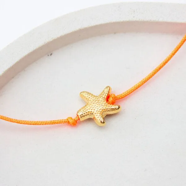 Bow & Hummingbird Bow & Hummingbird Armband auf Karte - Seesternchen, Neon-orange, – Produktbild 1 von 4