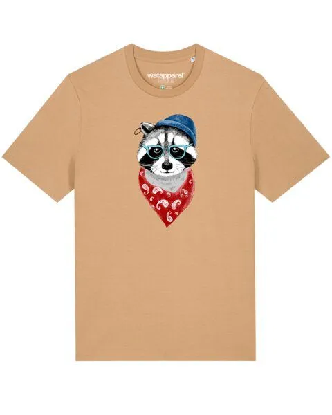 watapparel watapparel T-Shirt Unisex Waschbär, Latte, – Produktbild 1 von 4