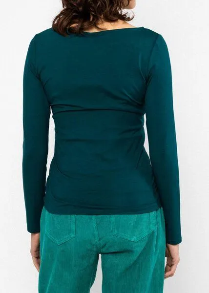 blutsgeschwister Blutsgeschwister Unifarbenes Longsleeve aus Viskose - Sweet Sailorette, Emerald high noon saloon (grün, – Produktbild 2 von 2
