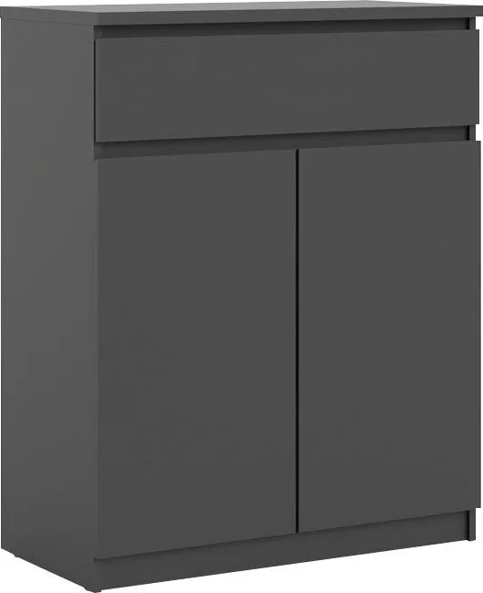 Home affaire Kommode Naia, abgerundete Schubladenkanten auf Metallgleiter, Breite 80,2 cm, Schwarz, – Produktbild 3 von 5