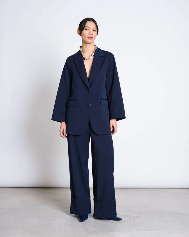 JAN N JUNE JAN N JUNE Damen vegan Blazer Durance Nightfall, Blau, – Produktbild 1 von 2
