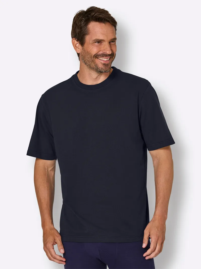 wäschepur men Schlafanzug-Shirt marine + anthrazit-meliert, Marine + anthrazit-meliert, – Produktbild 3 von 3