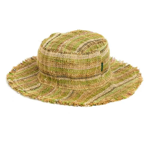 short'n'pietz short'n'pietz Sommerhut aus Hanf, Beige grün breit gestreift, – Produktbild 1 von 4