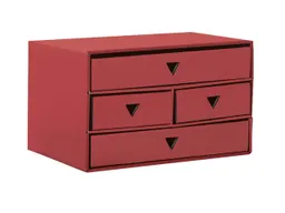 Schubladenbox "Color" aus Karton, 4 Fächer, für DIN A4/A5, rot – Produktbild 1 von 1
