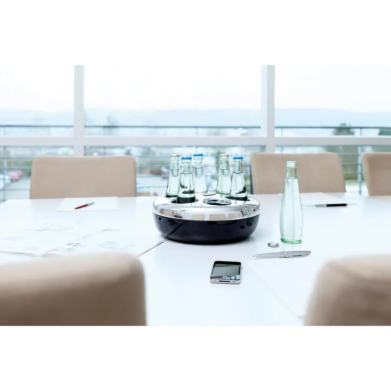 Helios Helios Konferenzkühler "Pure" für 6 Flaschen je 0,33 l, schwarz/chrom – Produktbild 1 von 3