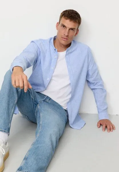recolution Herren Hemd aus Bio-Baumwoll-Leinen Mix - YEW STRIPES - recolution, Blue (blau), – Produktbild 1 von 4