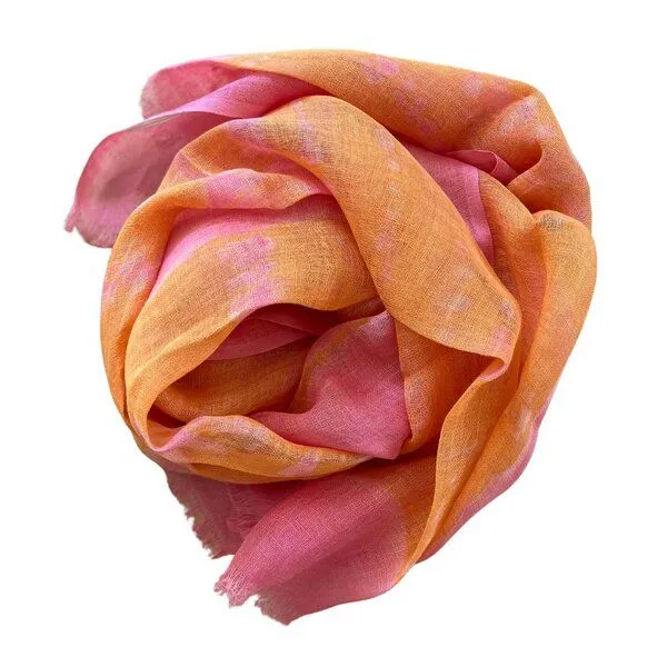 HeritageModa HeritageModa Handgefertigter Damen-Leinenschal, Klassisch sommer pflaume, – Produktbild 4 von 4