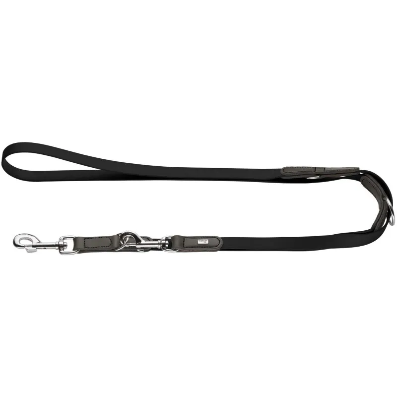 Dog Sport Dog Sport HUNTER verstellbare Hundeführleine wolmar biothane x leder schwarz 1,9 cm, Schwarz, – Produktbild 1 von 2