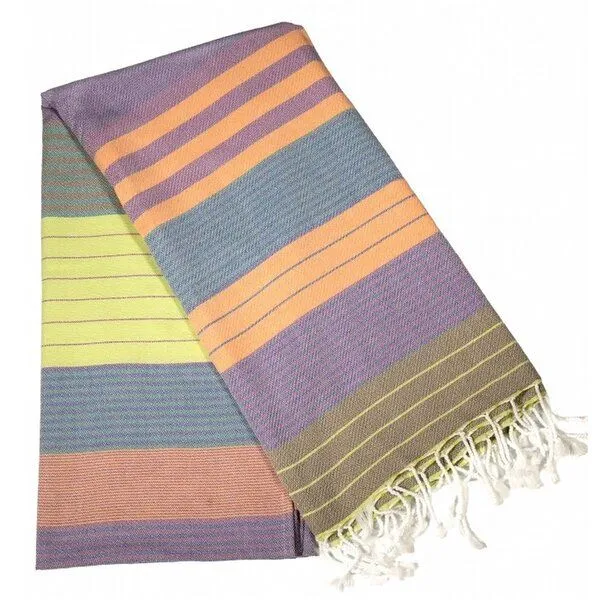 Karawan authentic Karawan authentic Fouta SUD (Peshtamal) aus Bio-Baumwolle, 100 x 200cm, Purple sun, – Produktbild 2 von 4