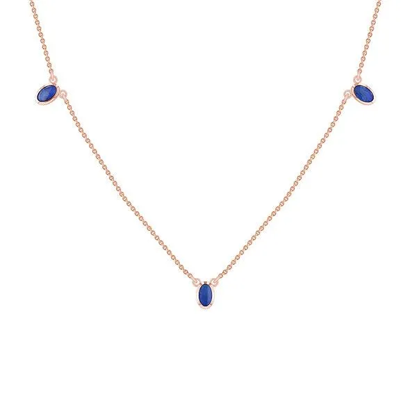 Eppi Eppi Goldene Kette mit drei blauen Opalen Juuso, Rosé, – Produktbild 1 von 3