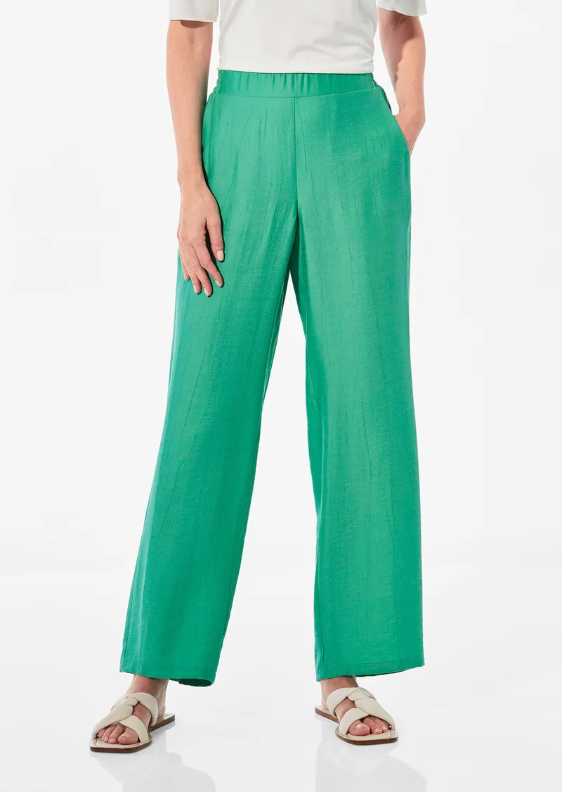Goldner Weite Hose VERA mit leichtem Glanz - grün - Gr. 44 von Goldner Fashion, Grün, – Produktbild 1 von 3