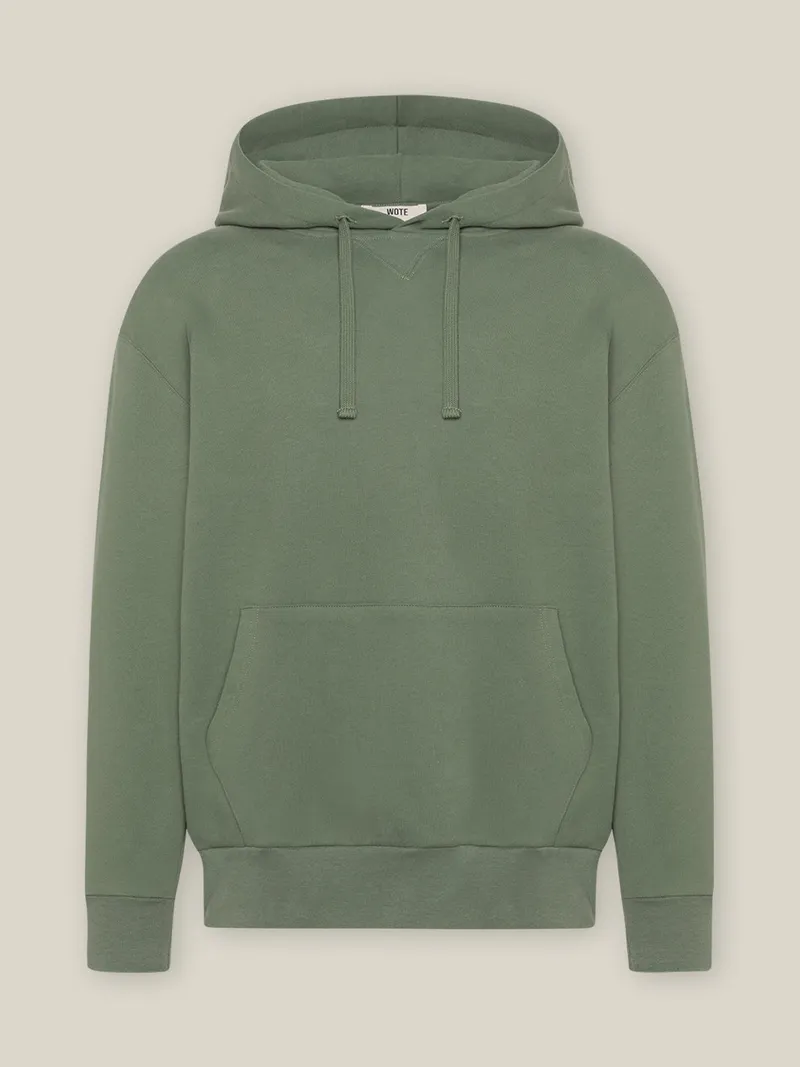 WOTE WOTE Herren vegan Kapuzen-Sweatshirt Oliv, Grün, – Produktbild 1 von 2