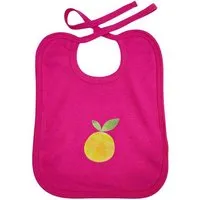 MelaDi Meladi Kinder Baby-Lätzchen aus Biobaumwolle - Orange auf Hot Pink – Produktbild 1 von 1