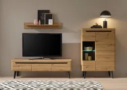 Home affaire Wohnwand Torge, Anbauwand, Schrankwand, Mediawand, Wohnzimmer-Set, (Set, 3-St) – Produktbild 1 von 1