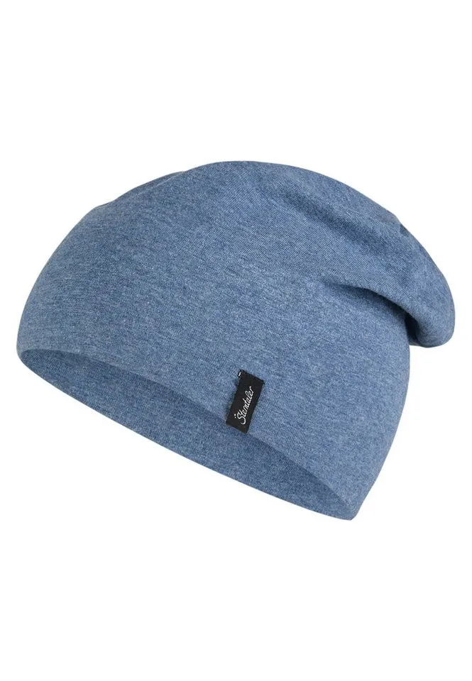 Sterntaler Sterntaler Beanie OCS Beanie melange (1-St) Kindermütze aus weichem Melange-Singlejersey, Blau|silberfarben, – Produktbild 1 von 5