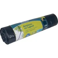 Secolan Secolan Mülleimerbeutel mit Zugband, 120 Liter, 10 Stück, 35 µ, blau/schwarz – Produktbild 1 von 1