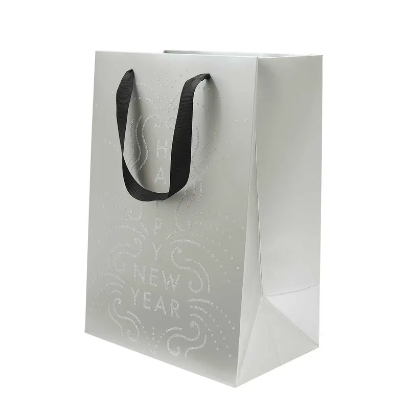 Rico Design Rico Design Paper Poetry Geschenktüte silber Happy New Year 18x26x12cm, Silber, – Produktbild 1 von 1