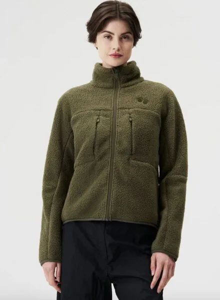 PINQPONQ pinqponq Fleece Jacket - Eternal Olive - Peat black (Female), Olive, – Produktbild 2 von 4