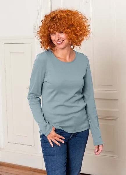 Heidekönigin Heidekönigin Langarmshirt Pure Cotton, Steinblau, – Produktbild 2 von 4