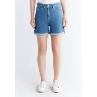 Evermind Evermind Women's Mom Shorts-WN3020, Day sky blue, – Produktbild 3 von 7