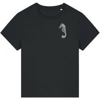 ilovemixtapes ilovemixtapes Nachhaltiges Damen T-Shirt mit Seepferdchen-Motiv – zeitlos, bequem & fair produziert, Black (schwarz), – Produktbild 1 von 1