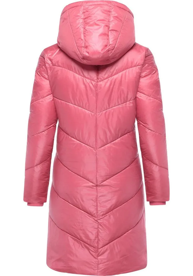 ragwear ragwear Wintermantel Rebelka Shiny Glänzender Winter Steppmantel mit Kapuze, Rosa, – Produktbild 3 von 3