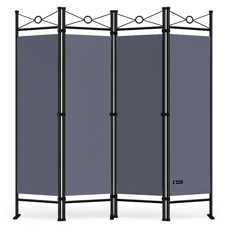 Casaria® Paravent Lucca Anthrazit 180x163cm, Anthrazit, – Produktbild 1 von 2