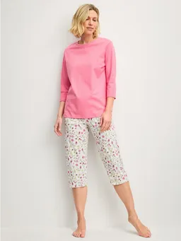 CALIDA CALIDA Capri-Pyjama (2 tlg) atmungsaktiv und klimaregulierend, Rundhalsausschnitt – Produktbild 1 von 1