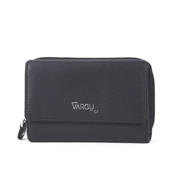 Vargu Vargu Echtleder Geldbörse NILA 1-A mono, Black, – Produktbild 2 von 4