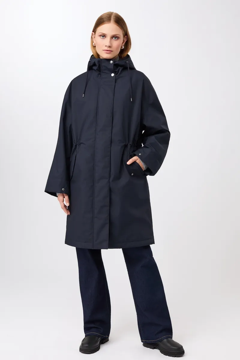 LangerChen LangerChen Damen vegan Parka Long Lightly Padded Navy, Blau, – Produktbild 1 von 2