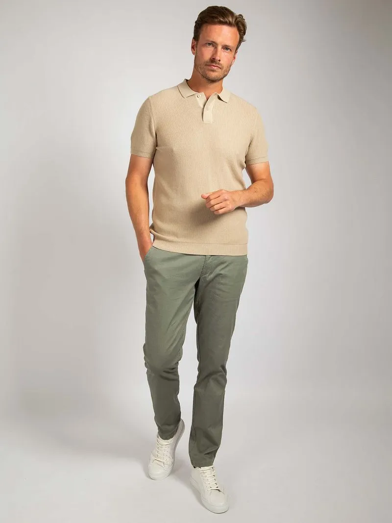 Suitable Suitable Respect Poloshirt Structure Knit Beige - Größe XL, Beige, – Produktbild 2 von 4