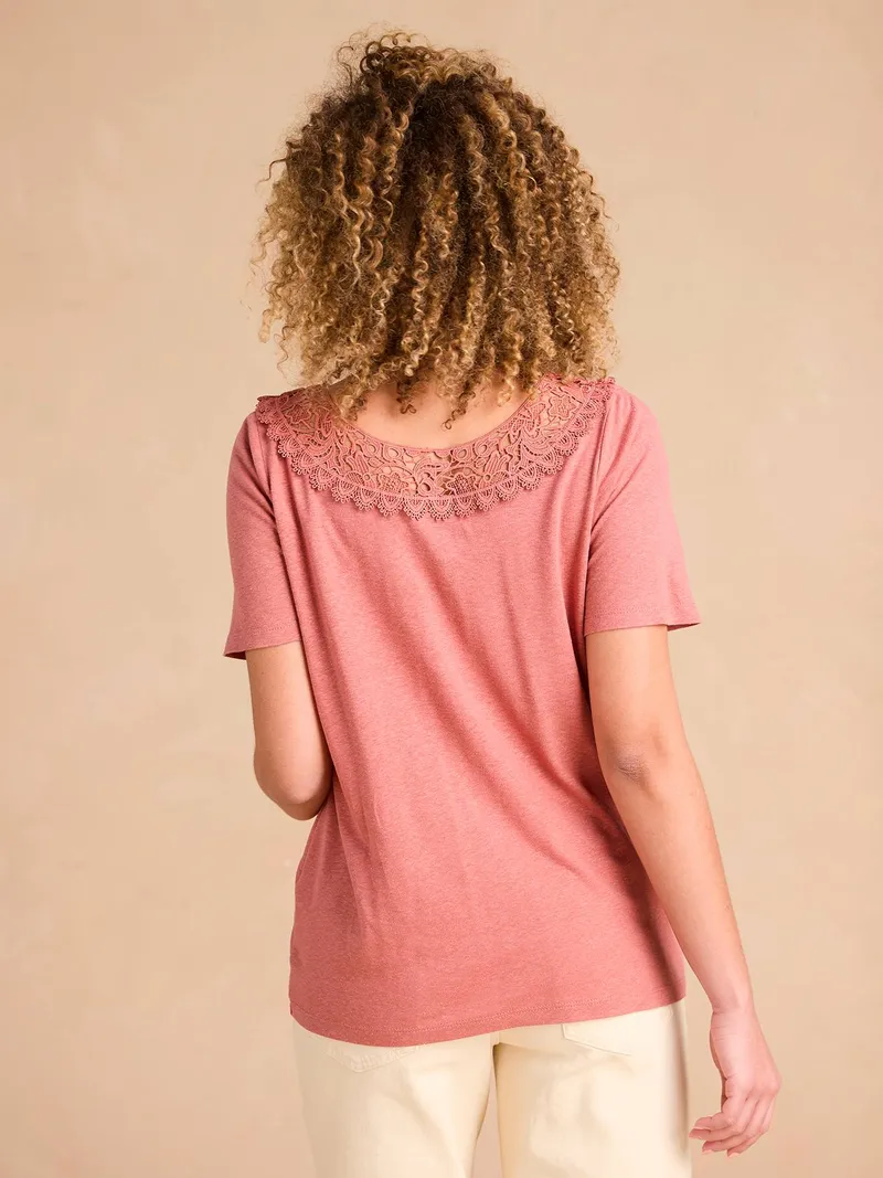 Envie De Fraise Wendbares Umstandsshirt mit Makramee-Spitze ENVIE DE FRAISE farbe, Terrakotta farbe, – Produktbild 4 von 4