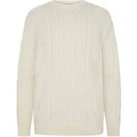 KnowledgeCotton Apparel KnowledgeCotton Apparel Cable Knit Strickpullover aus Bio-Baumwolle ROC/GOTS/Vegan, Weiß (egret), – Produktbild 1 von 1