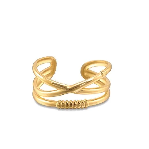 ELEKTROPULLI Größenverstellbarer Boho Layer Ring ca. Ø 17 - 19mm von Elektropulli, Gold, – Produktbild 3 von 3