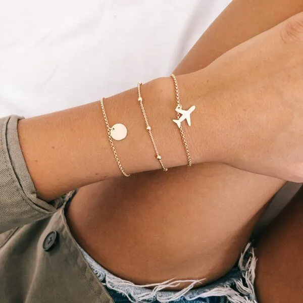 MOANINA MOANINA Armband Flugzeug - 925 Silber/18k Gold Vermeil, Rose, – Produktbild 3 von 4