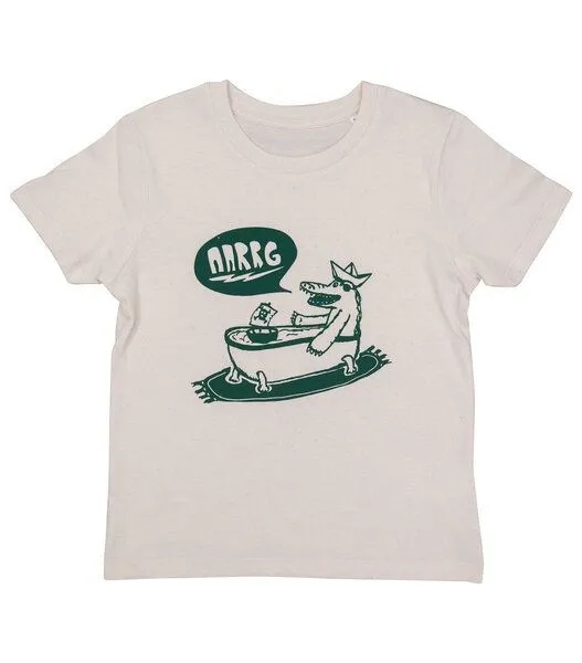 päfjes päfjes Kriss Krokodil in Badewanne - Kinder Shirt - fair gehandelt - Bio - Natur/Grün – Produktbild 1 von 4