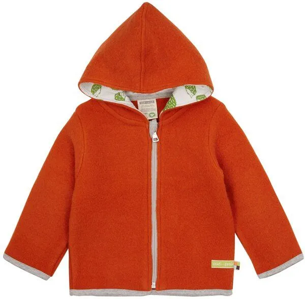 loud + proud loud + proud Baby & Kinder Jacke Wollfleece, GOTS-zertifiziert, Terracotta(orange), – Produktbild 1 von 2