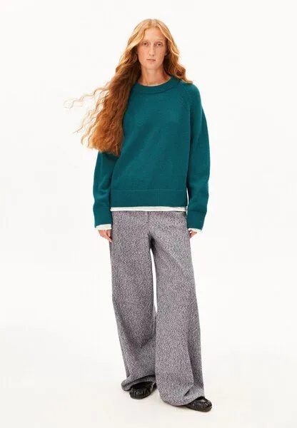 ARMEDANGELS Armedangels Wool Knit Damen Strickpullover aus recycelter Wolle mit Bio-Wolle, Petrol velvet, – Produktbild 5 von 5