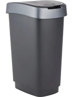 rotho rotho Mülleimer Rotho Swingeimer Twist 10 L schwarz silber – Produktbild 1 von 1